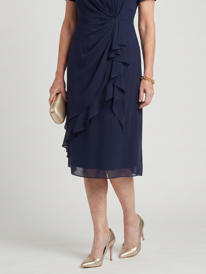 Eira | Short Sleeve Layered Hem Midi Dress