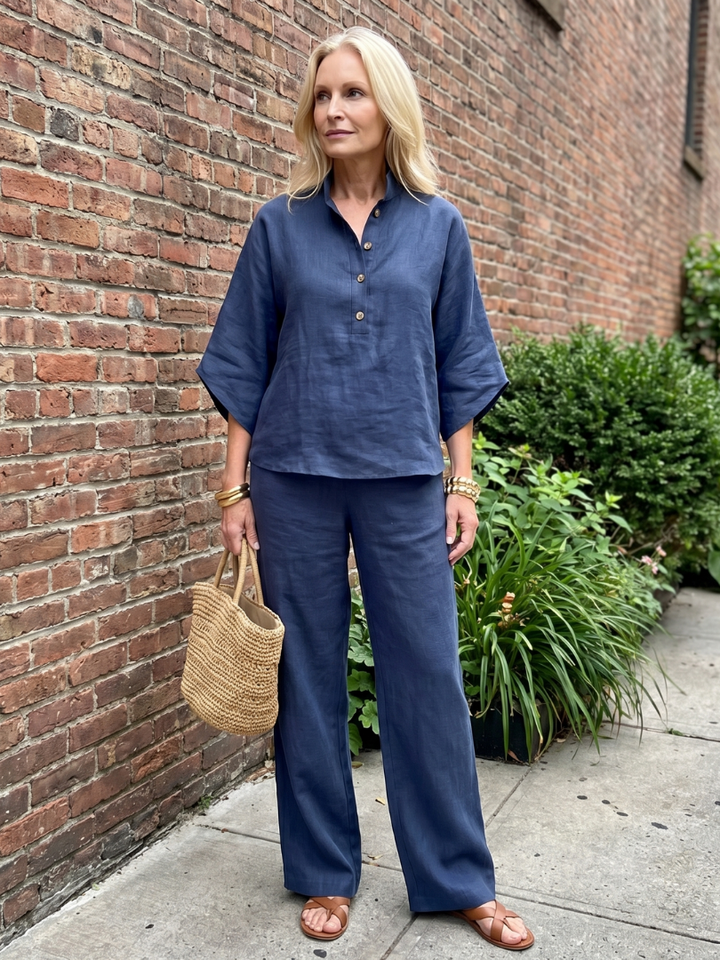 Amity | Button Front Relaxed Tunic Trouser Set