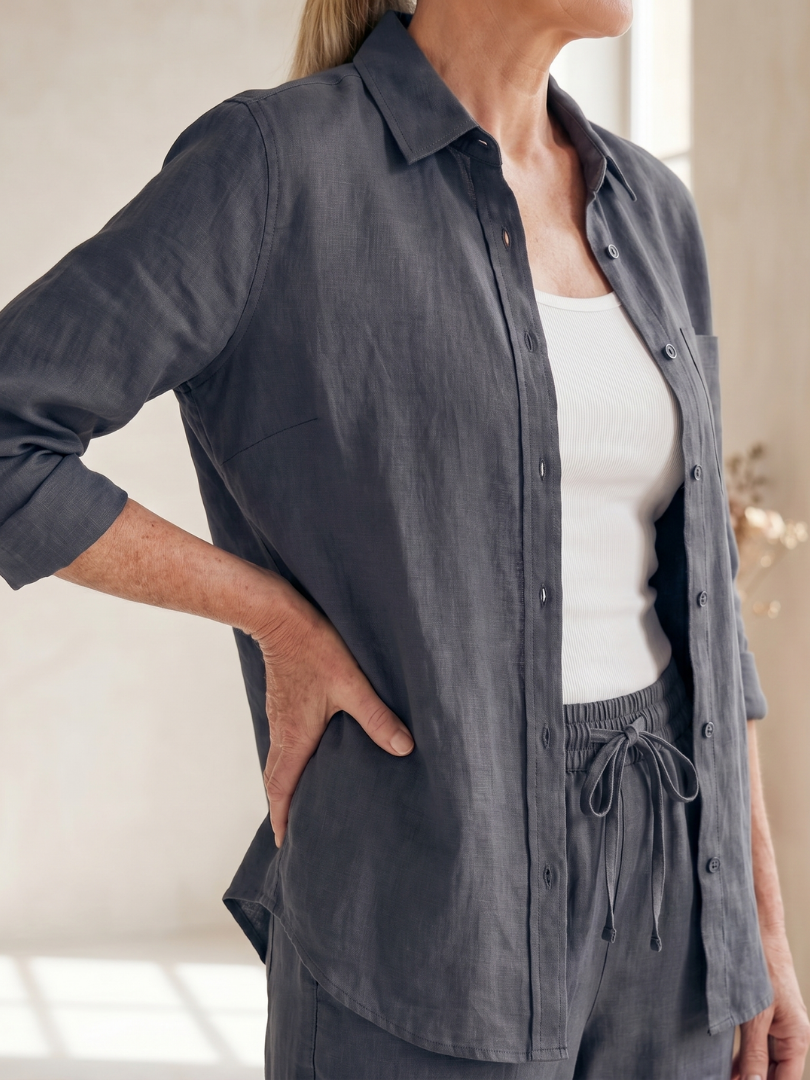 Noor | Long Sleeve Shirt Tapered Pants Set