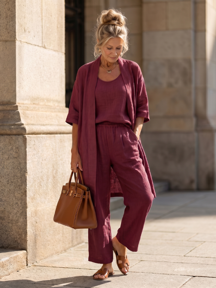 Yael | Three Piece Relaxed Top Pant Set