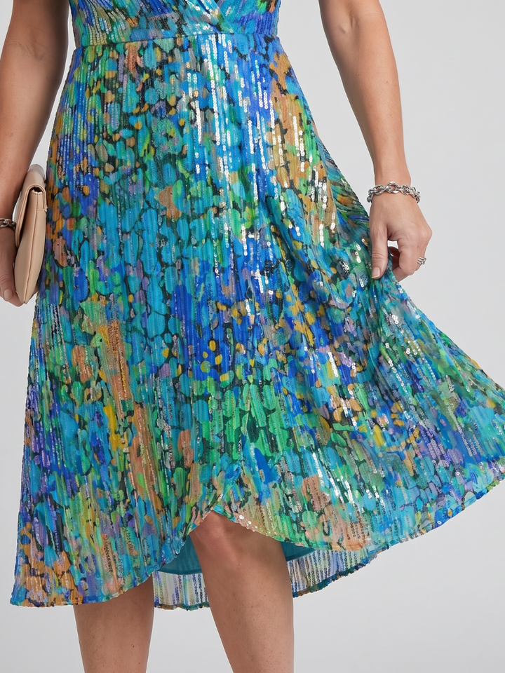 Mirabel | Flutter Sleeve Gathered Waist Floral Print Midi Dress