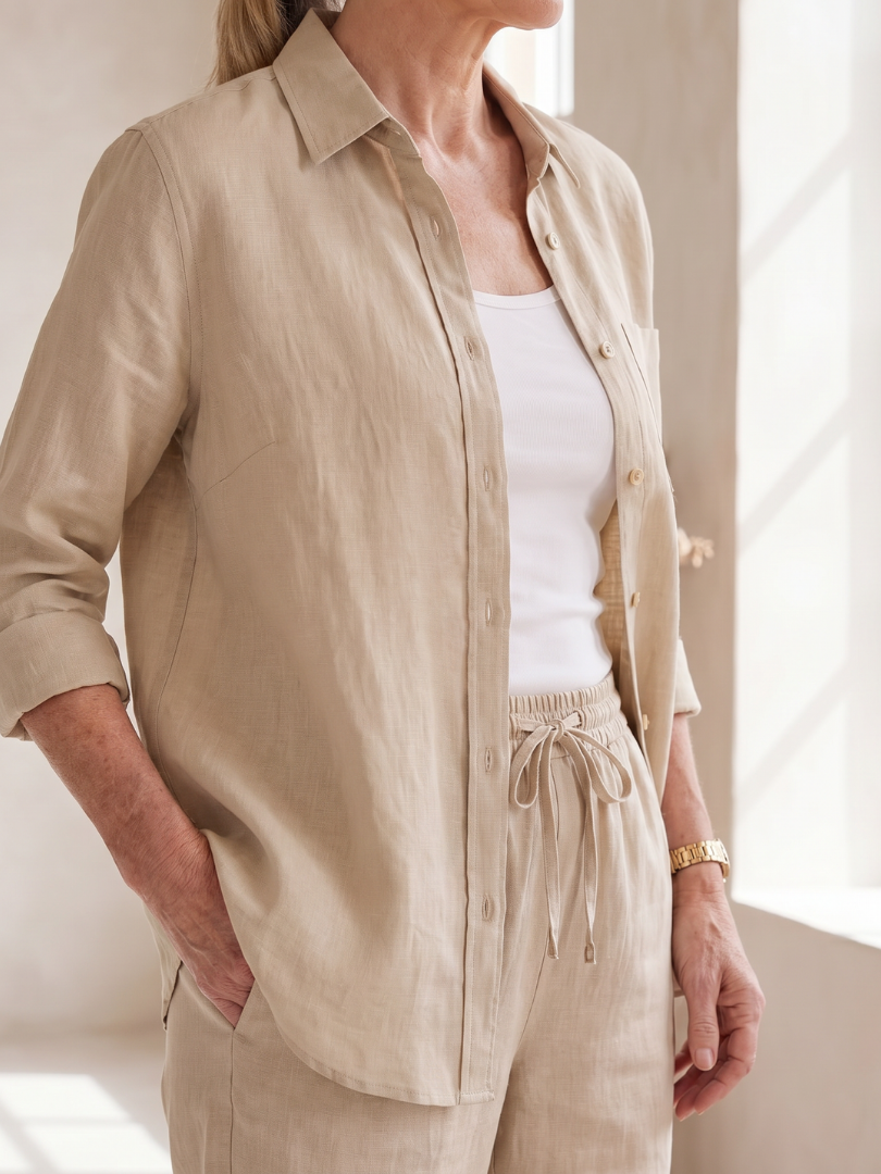 Noor | Long Sleeve Shirt Tapered Pants Set