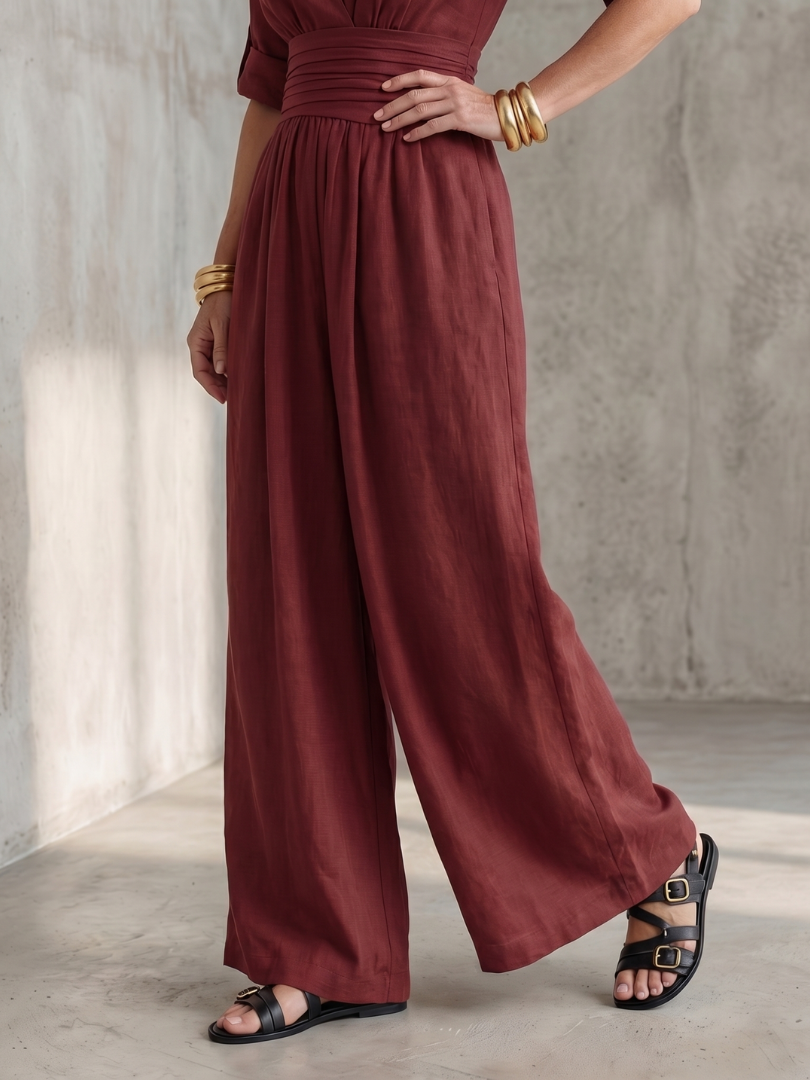 Wanda | Cross Front Wide Leg Jumpsuit