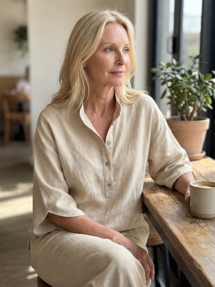 Amity | Button Front Relaxed Tunic Trouser Set