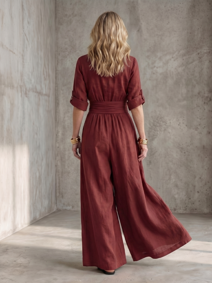 Wanda | Cross Front Wide Leg Jumpsuit