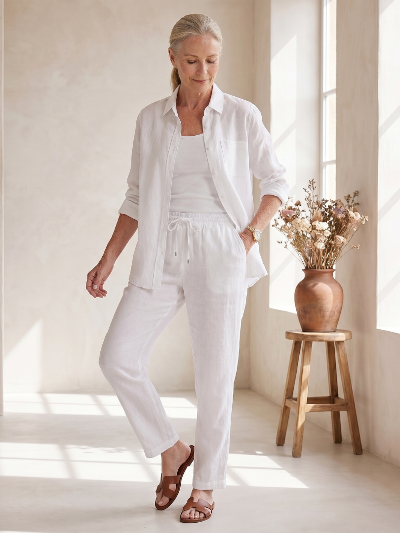 Noor | Long Sleeve Shirt Tapered Pants Set