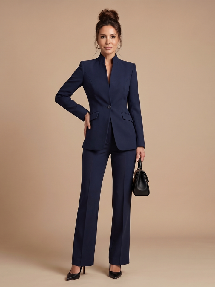 Delta | Structured Stand Collar Tailored Suit