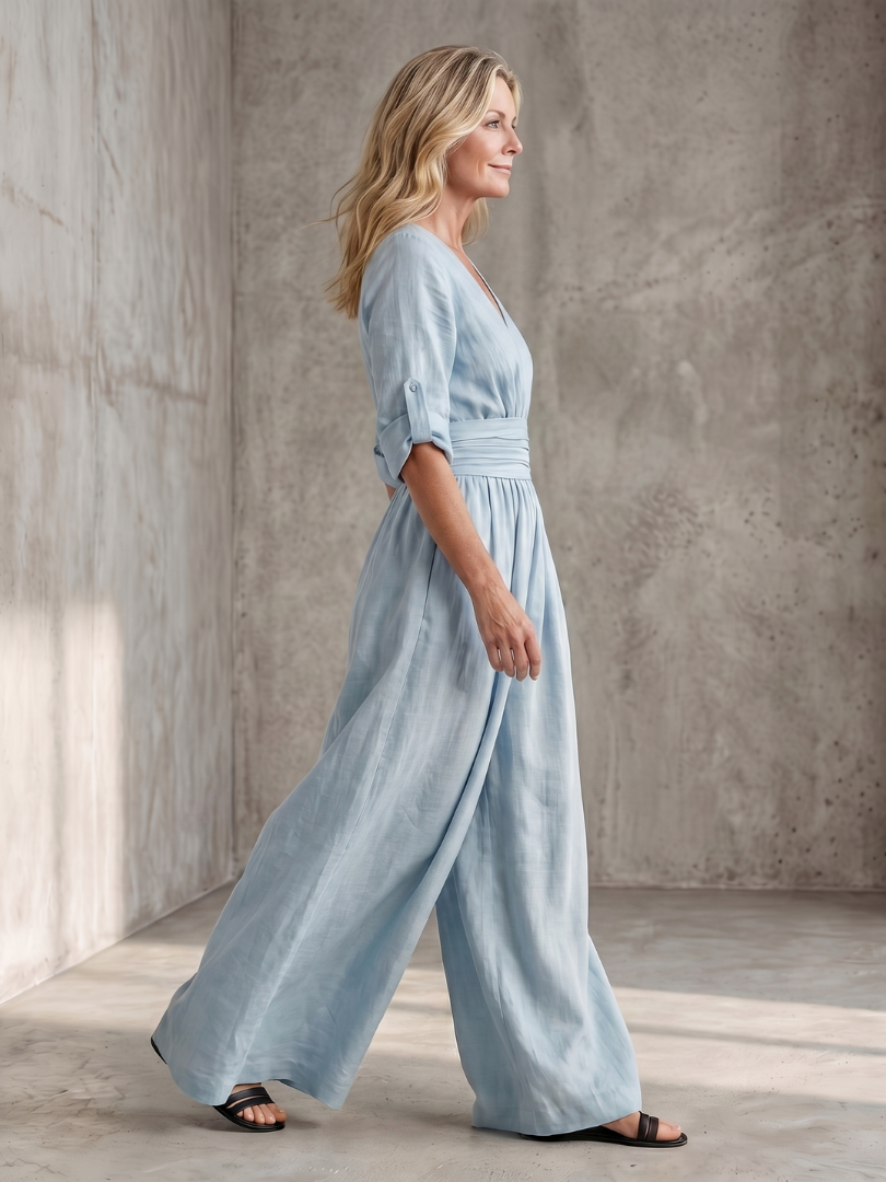 Wanda | Cross Front Wide Leg Jumpsuit