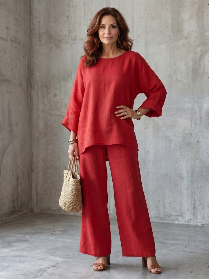 Prue | Oversized Tunic Wide Leg Pant Set