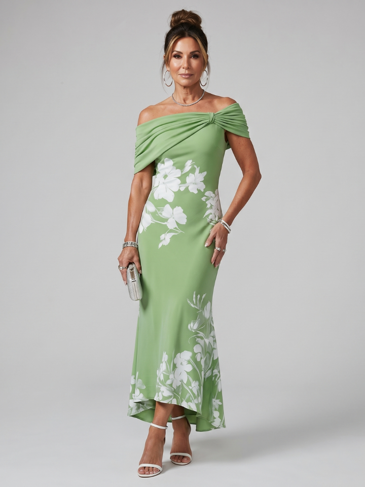 Cosma | Off Shoulder Midi Dress