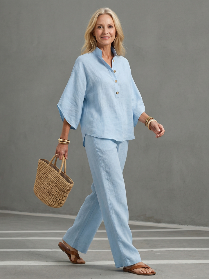 Amity | Button Front Relaxed Tunic Trouser Set