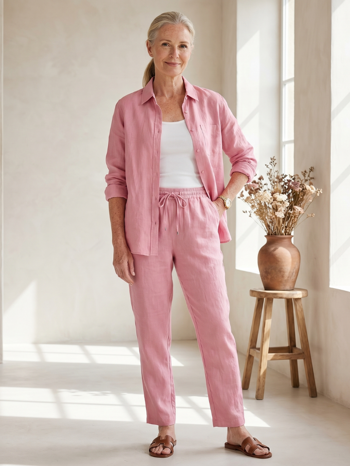 Noor | Long Sleeve Shirt Tapered Pants Set