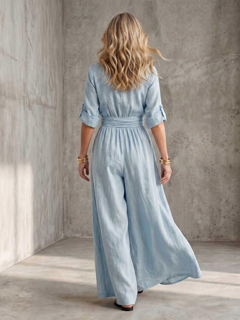 Wanda | Cross Front Wide Leg Jumpsuit