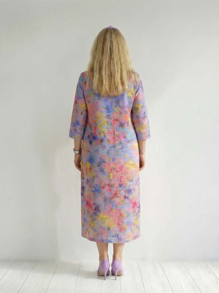 Benson | Abstract Floral Midi Dress