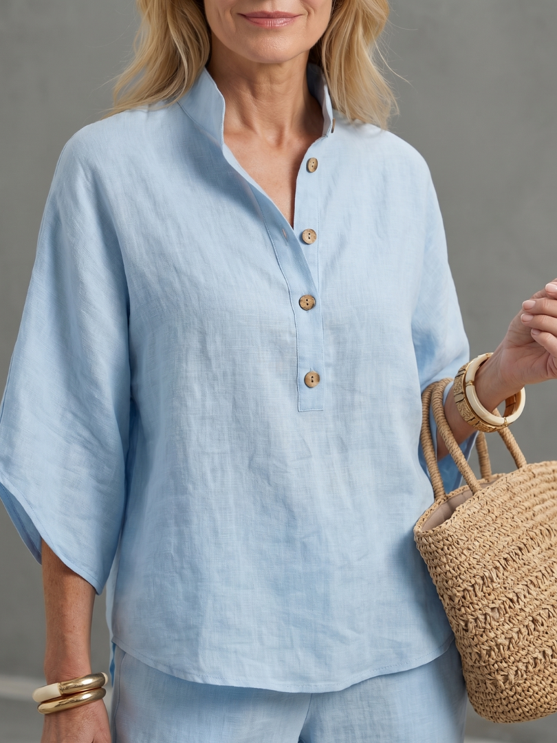 Amity | Button Front Relaxed Tunic Trouser Set