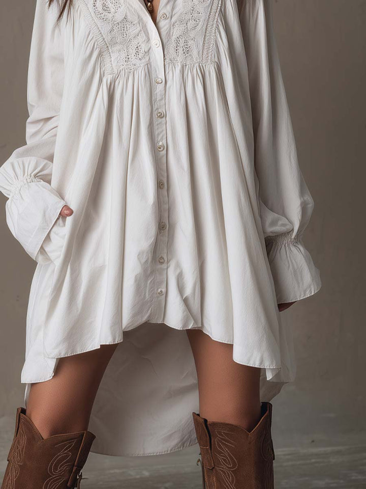 Anastasia™ | Lace Shirt Mini Dress