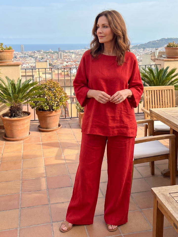 Prue | Oversized Tunic Wide Leg Pant Set