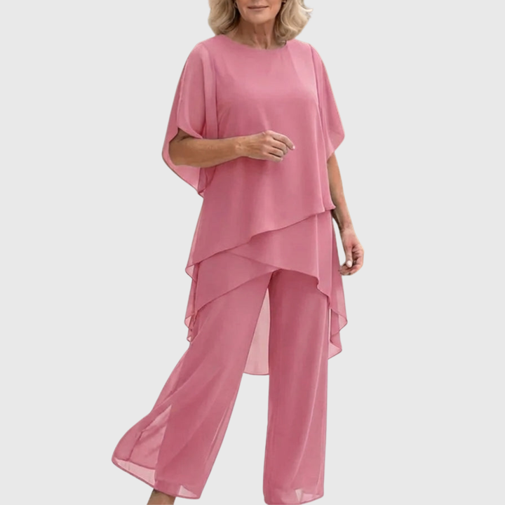 Susan | Suit with draped palazzo pants