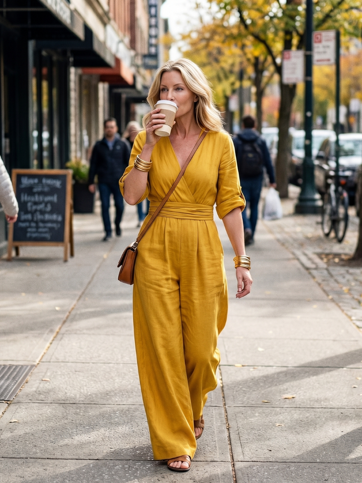 Wanda | Cross Front Wide Leg Jumpsuit