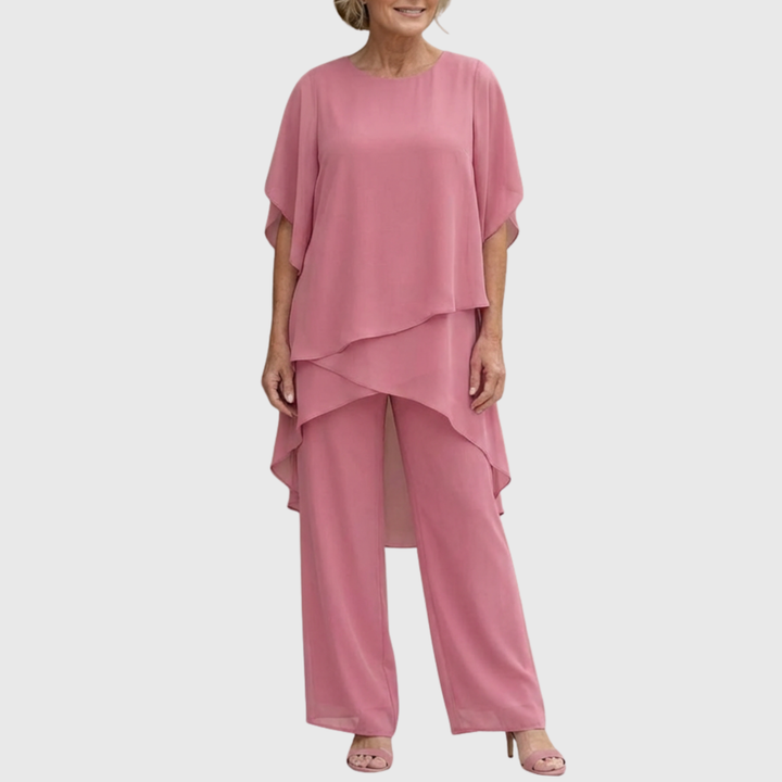 Susan | Suit with draped palazzo pants