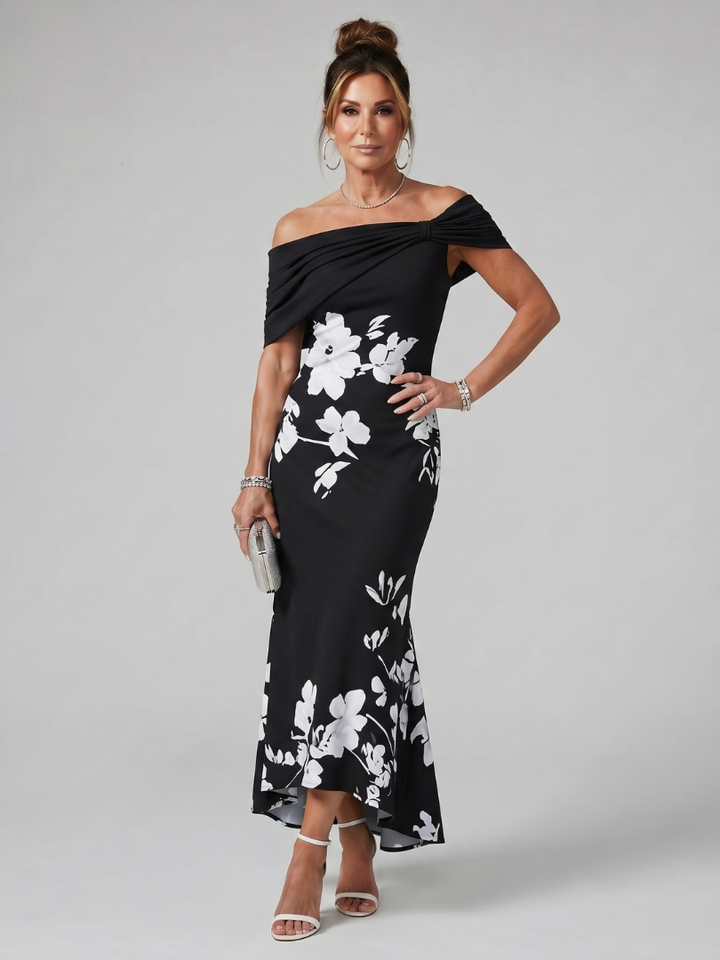Cosma | Off Shoulder Midi Dress