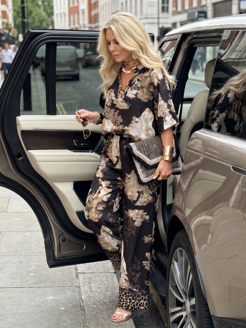 Mina | Printed Wide Leg Wrap Top Set