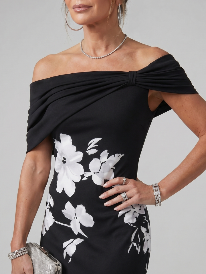 Cosma | Off Shoulder Midi Dress
