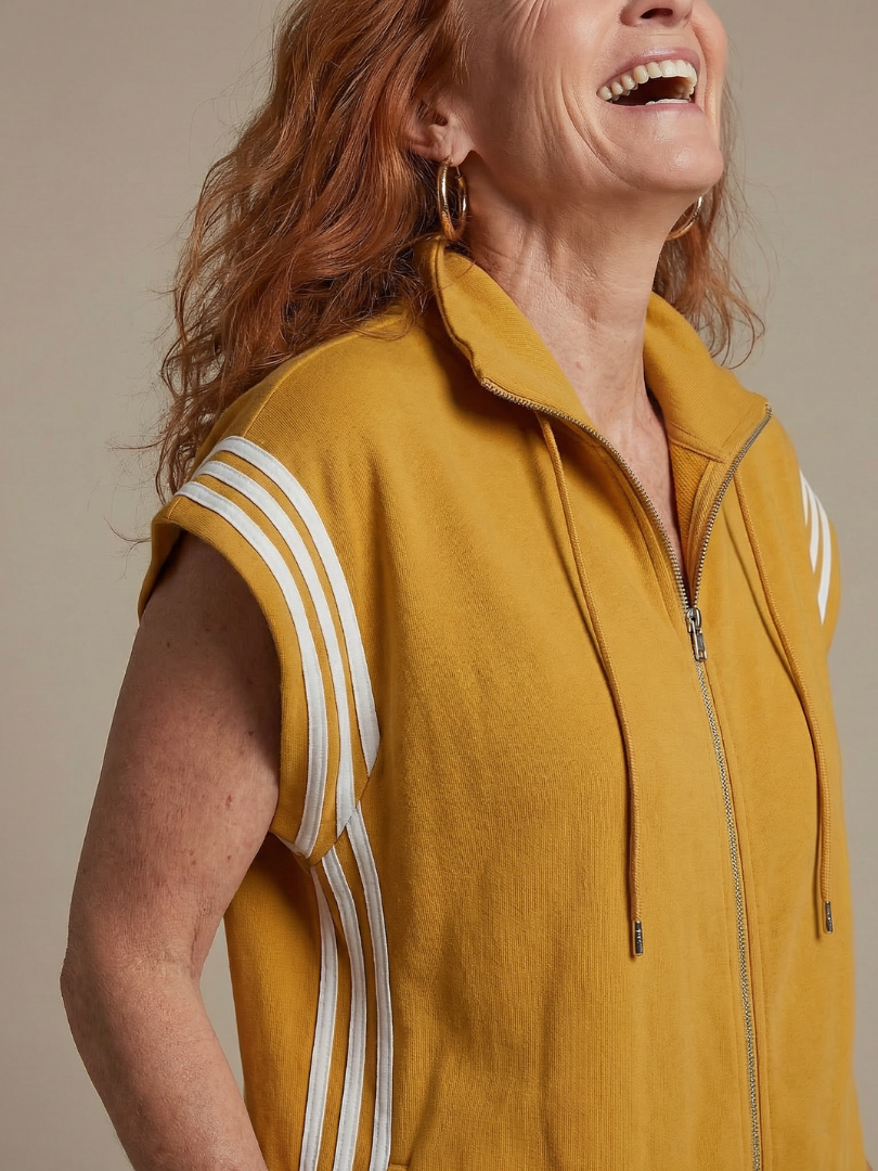 Lark | Zip Front Stripe Panel Jumpsuit