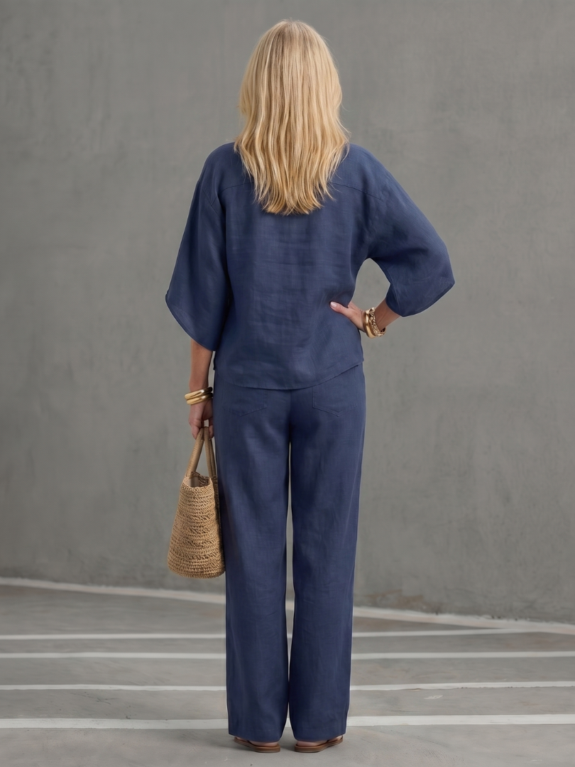 Amity | Button Front Relaxed Tunic Trouser Set