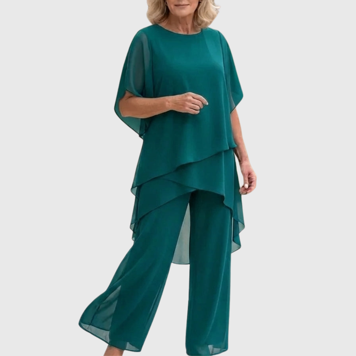 Susan | Suit with draped palazzo pants