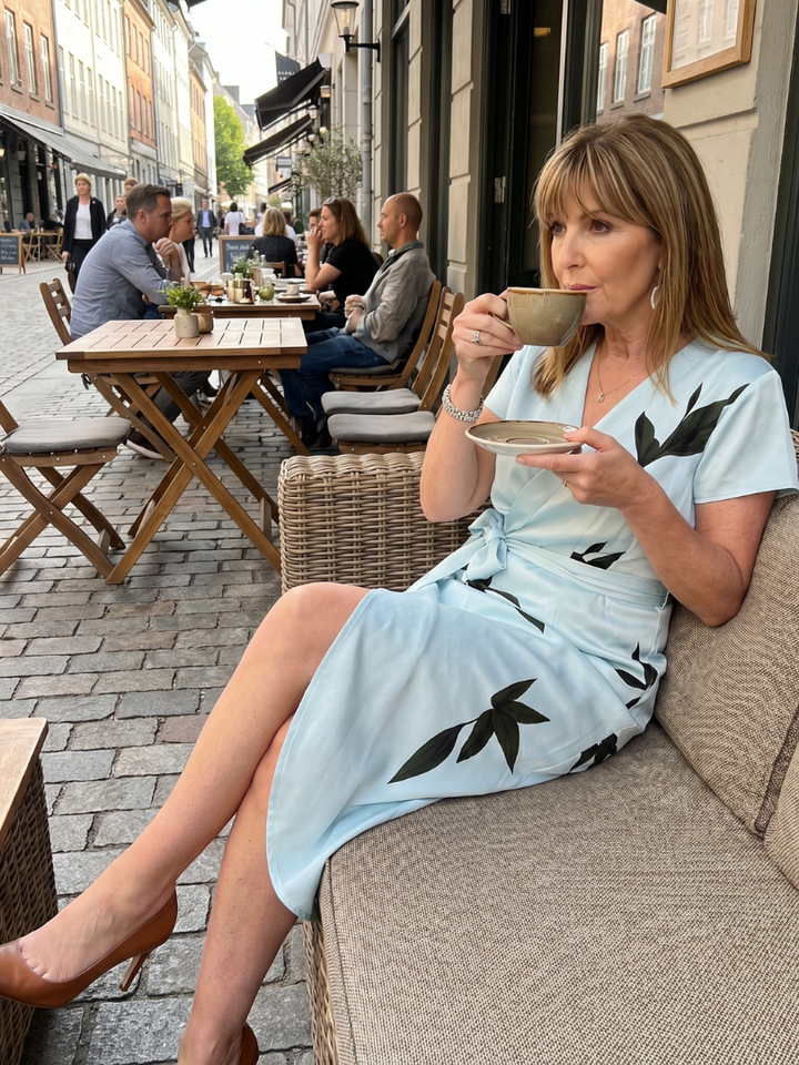 Cypress | Flutter Sleeve Wrap Botanical Print Midi Dress