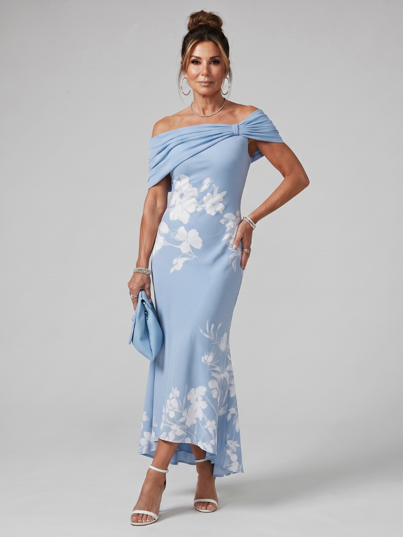 Cosma | Off Shoulder Midi Dress