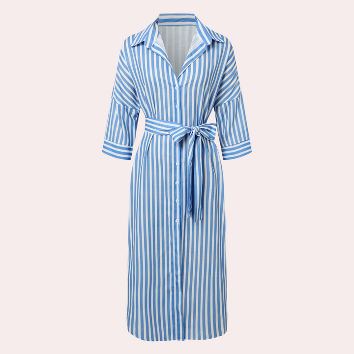 Noa | Relaxed Striped Shirt Midi Dress