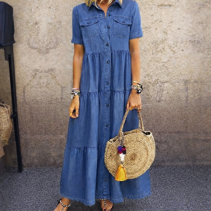 ELIZABETH | BUTTON-FRONT MIDI DRESS