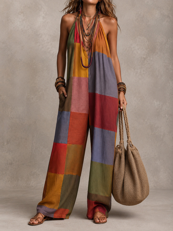 Boho Patchwork Jumpsuit™ – Freedom and Comfort in a One-of-a-Kind Artistic Style