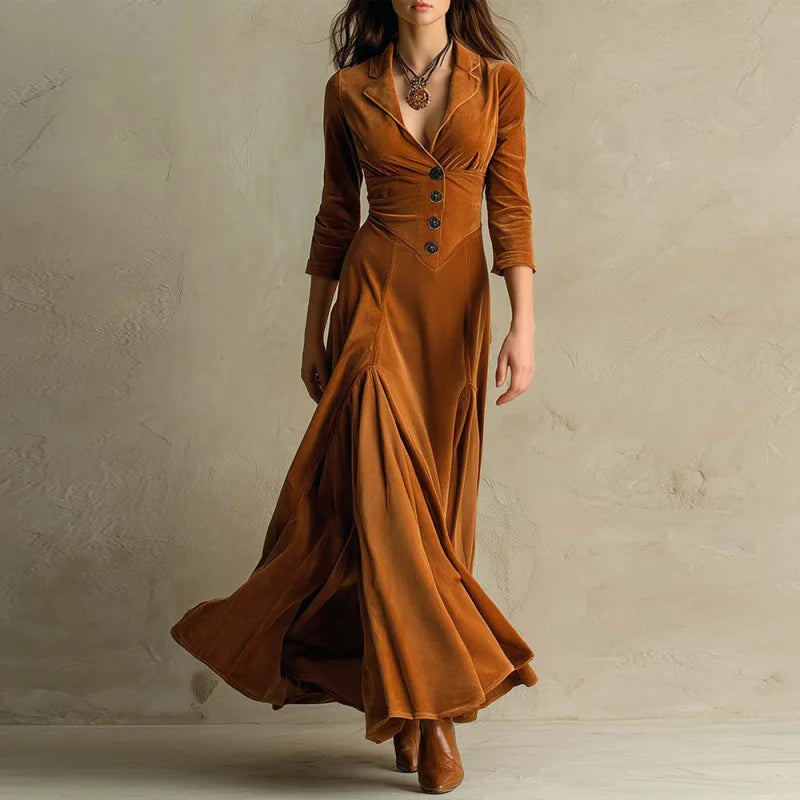 Mirella | Flowing Velvet Maxi Dress
